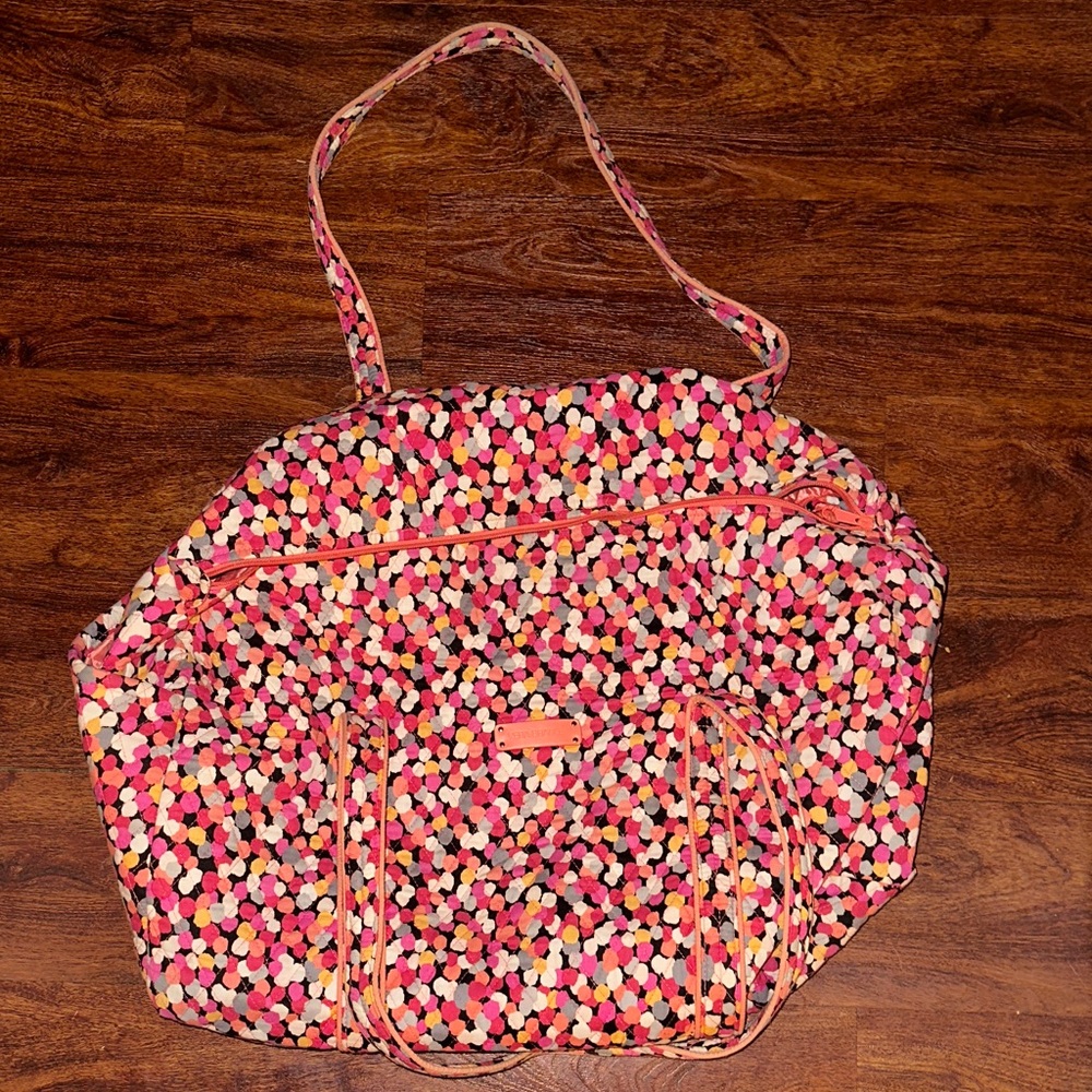 Vera Bradley Pink and Orange Polka Dot Tote